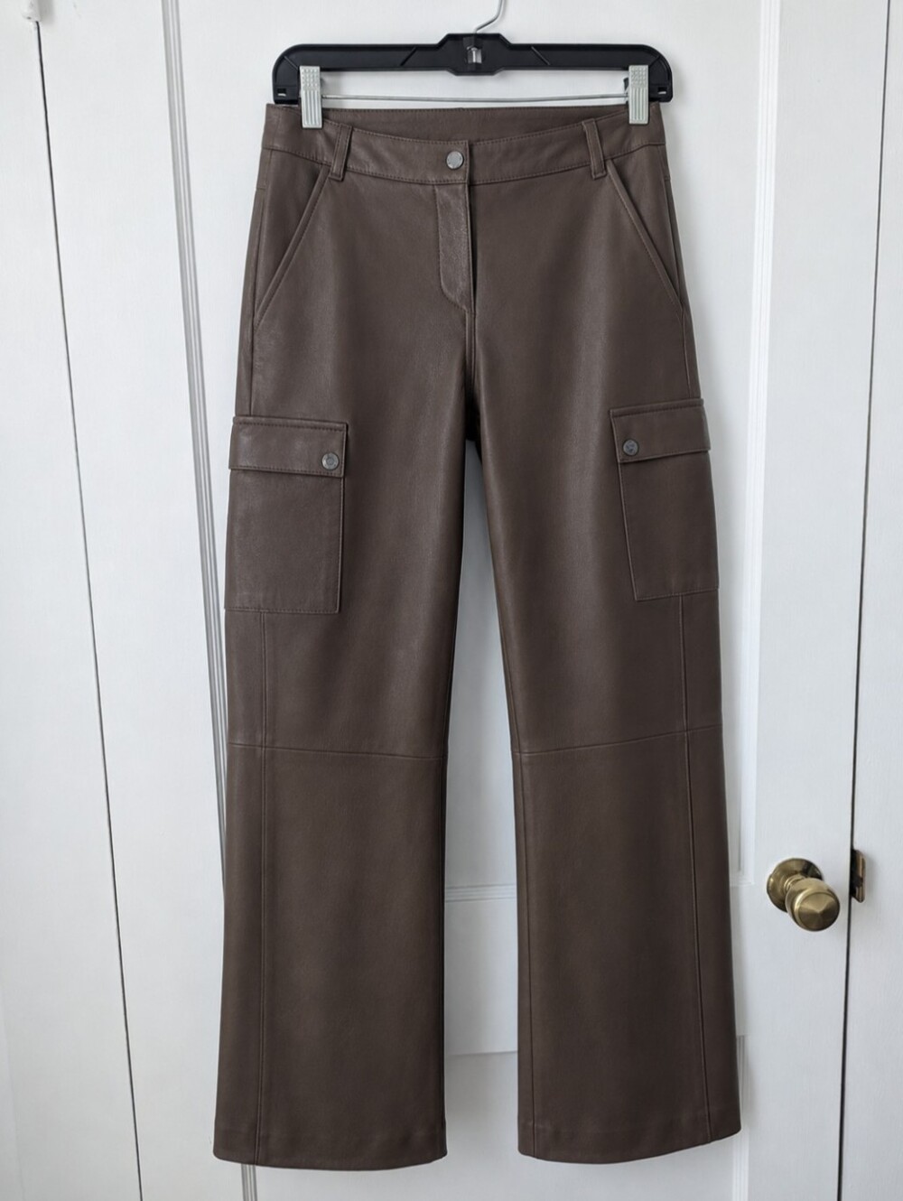 Bod & Christensen Brown 100% Leather Cargo Pants Size 2 - Picture 2 of 8